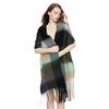 Winter Female Lattice Imitation Cashmere Scarf for Women Thick Warm Pashmina Bufanda Shawl Rainbow Tassel Echarpe Poncho Stoles