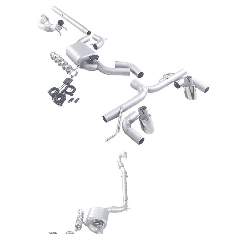 Golf 6 GTI 2.0T Performance Exhaust: Straight-through Header, Mid & Rear Sections, Single Muffler, Single Valve, Dual-Outlet.