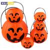 1 Set of 3Pcs Large Medium and Small Portable Pumpkin Buckets for Halloween Ghost Festival Bar Home Decoration Sugar Filling Jar