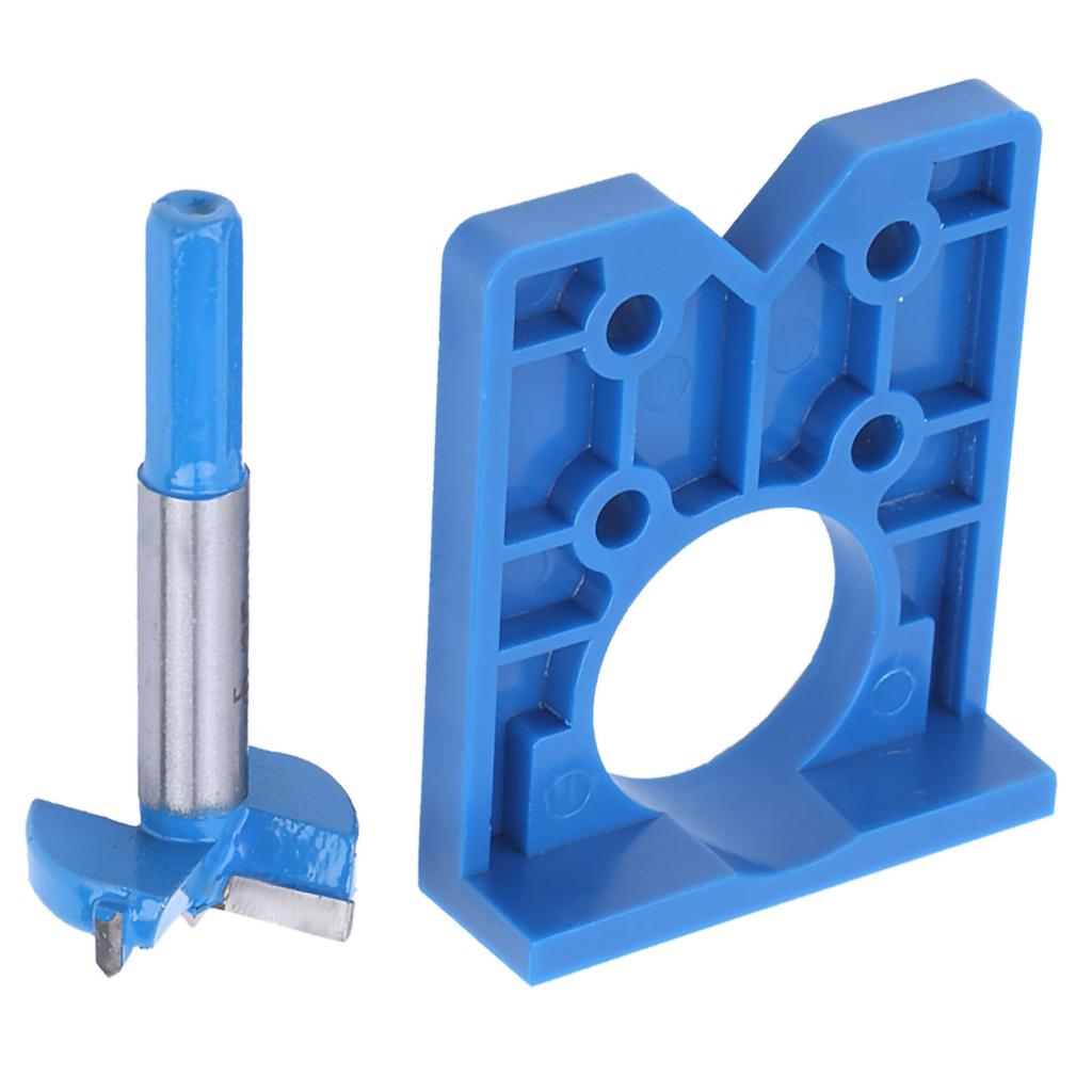 Hinge Hole Opener Blue Accuracy Locator Door Drilling Guide Woodworking Tools Set 35mm