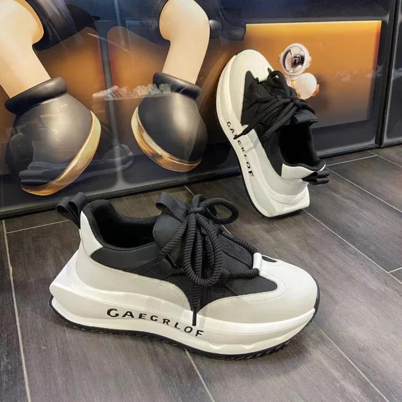 Fashion Men Thick Sole Elevated Shoes Season Comfortable Versatile Breathable Non Slip Sports Shoes Outdoor Travel Casual Shoes