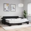 VidaXL Daybed with Trundle and Mattress Black 90x190 Cm Velvet 3196968