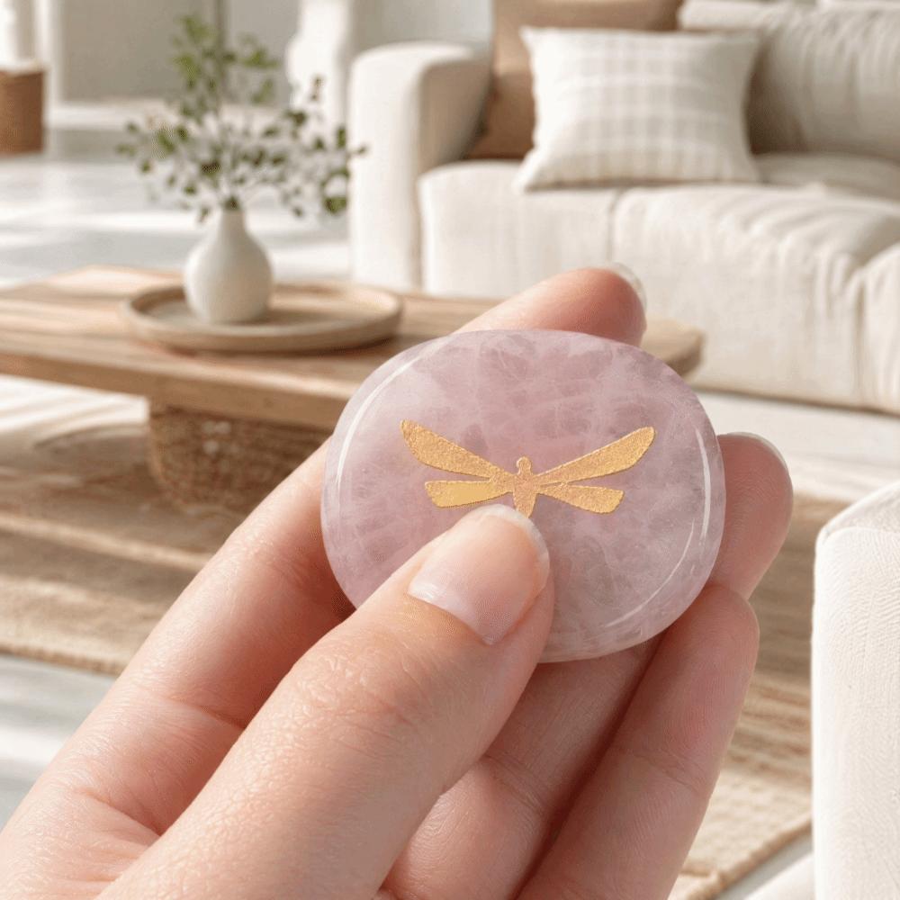 Lightweight Worry Stone Gold Balance Stone Hardwearing Palm Stone For Stress Relief
