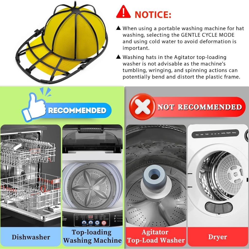 2 шт. Рама для мытья бейсболок, стиральная машина для бейсболок, каркас для стиральной машины, держатель для чистящего средства для бейсболок, защитный чехол для посудомоечной машины