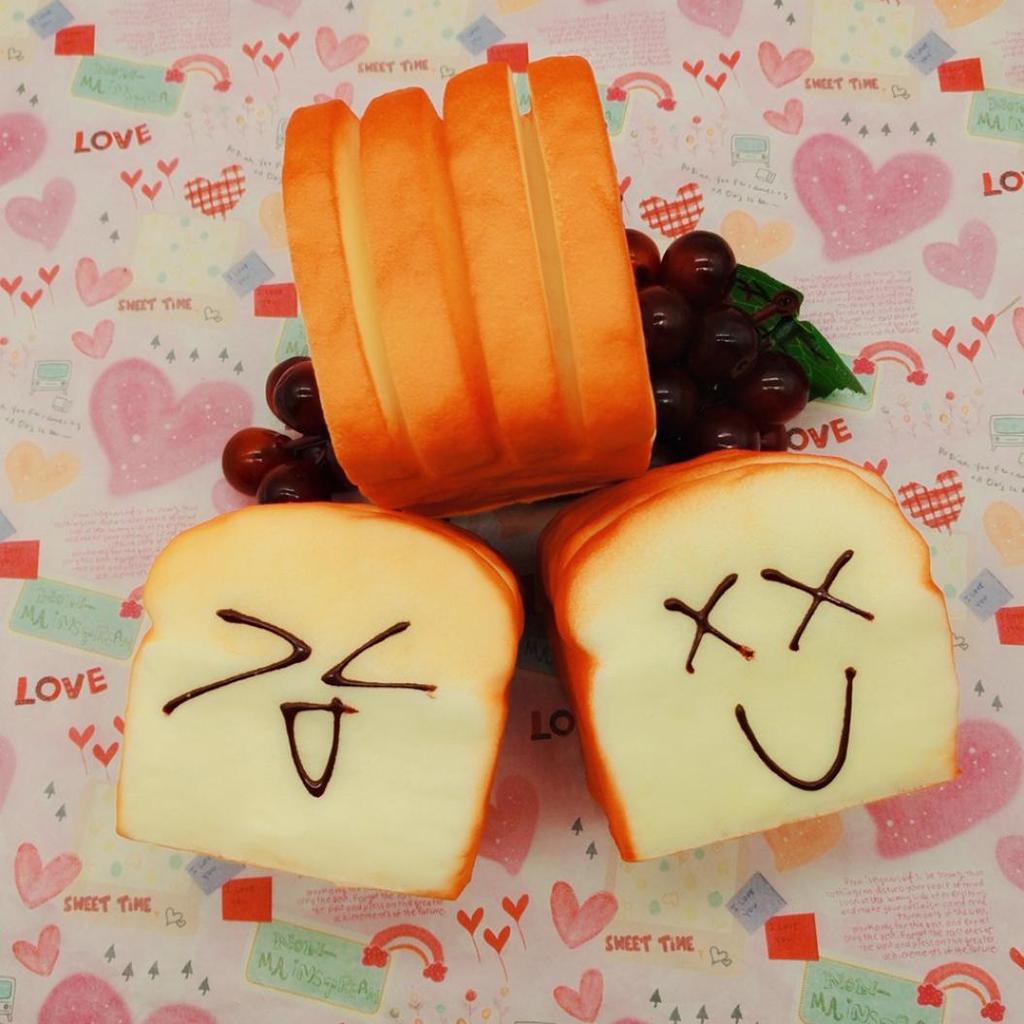 Тостовый хлеб Мягкая открытка с выражением Держатель для мобильного телефона Подушка для рук Средство для снятия стресса