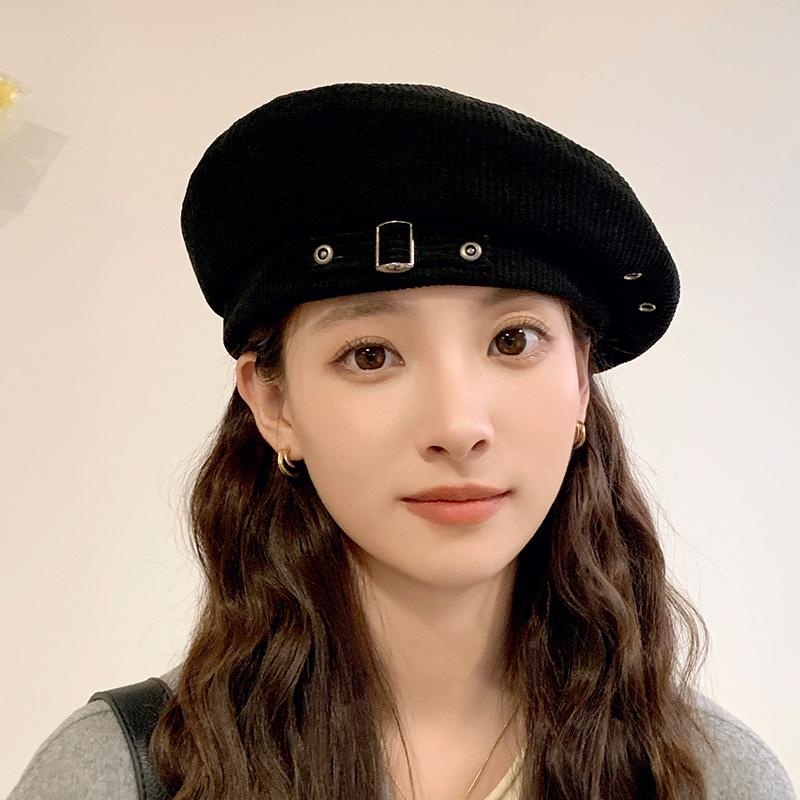 Шикарный вельветовый берет для женщин - легкий, неэластичный, можно стирать вручную - универсальная повседневная восьмиугольная кепка