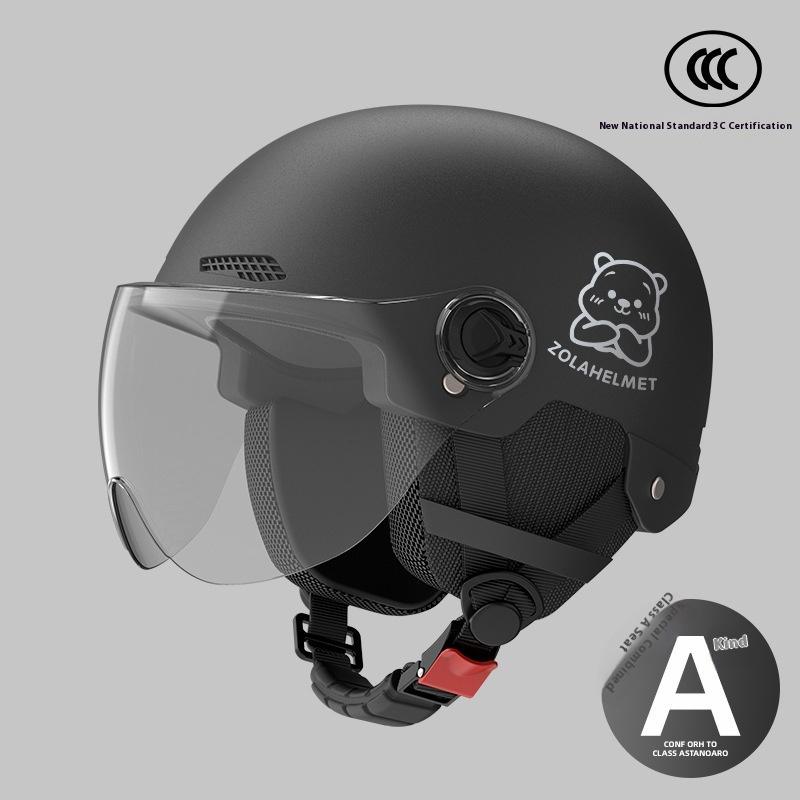 Bear Helmet, Electric Car, Half Helmet, Sunscreen for Women, Ventilated and Light, Wholesale with Ear Protectors, Warm In Winter