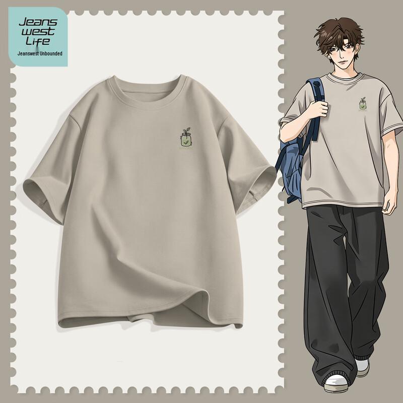 JEANSWEST LIFE Мужская футболка с коротким рукавом из чистого хлопка