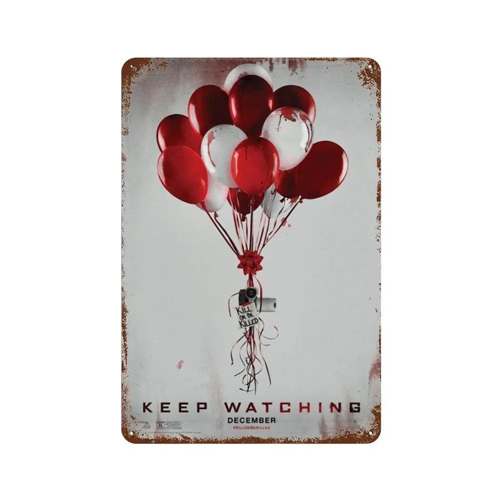 Классический постер фильма ужасов Ржавая металлическая жестяная табличка Ретро декоративная тарелка Бар Мужская пещера Гараж Клуб Металлическая вывеска Настенное украшение