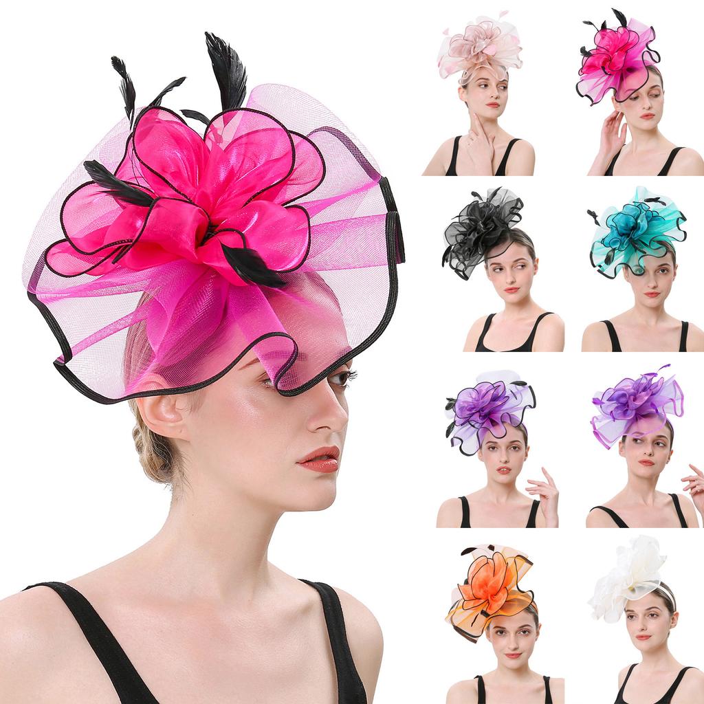Женщины Девушки Сетка Чародеи Шляпа Коктейльная Вечеринка Оголовье Головной Убор Свадебная Шляпа