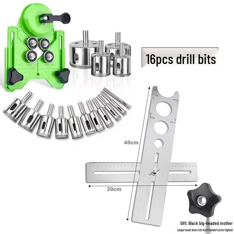 Tile & Glass Drilling Positioning Tool for Precise Punching and Chamfering