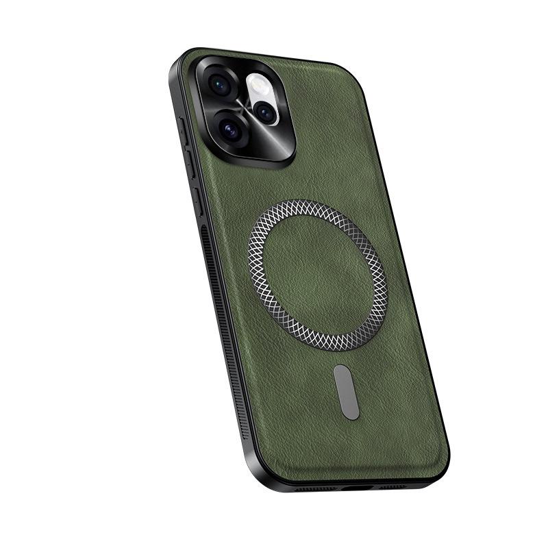 Применимо к OPPO Reno15Pro металлическая линза магнитный чехол для мобильного телефона простой кожаный Reno14Pro противоударный защитный чехол