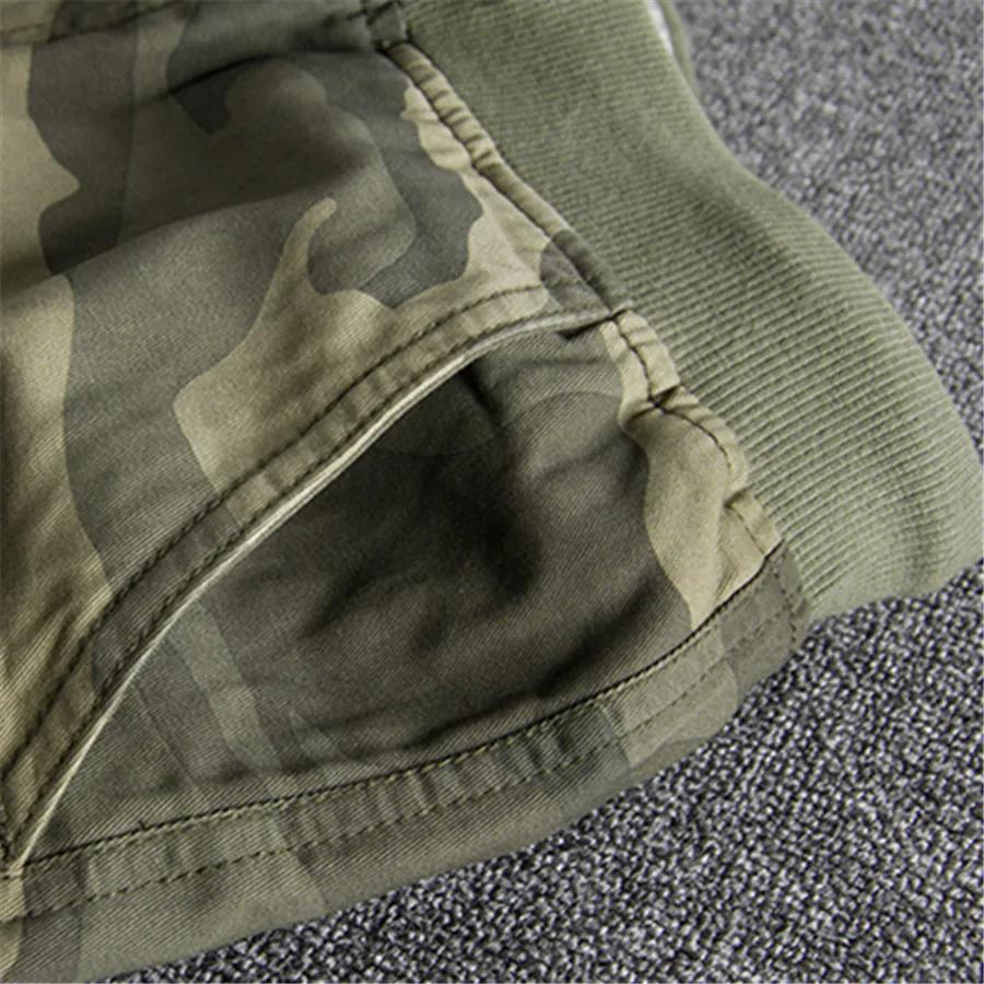 2025 Summer Men Camo Cargo Shorts Men Casual Elastic Waist Loose Shorts Male Cotton Cargo Gym Camouflage Shorts Beach Shorts