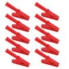 10Pcs Electric Test Clip 20A Rated Current 10mm Opening Test Clamp for Electronic Equipment Welding MachineryRed