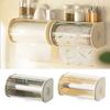 Wall Mount Roll Paper Holder Clear Dustproof Cover Modern Bathroom Kitchen Paper Towel Tissue Dispenser Organizer Storage Box
