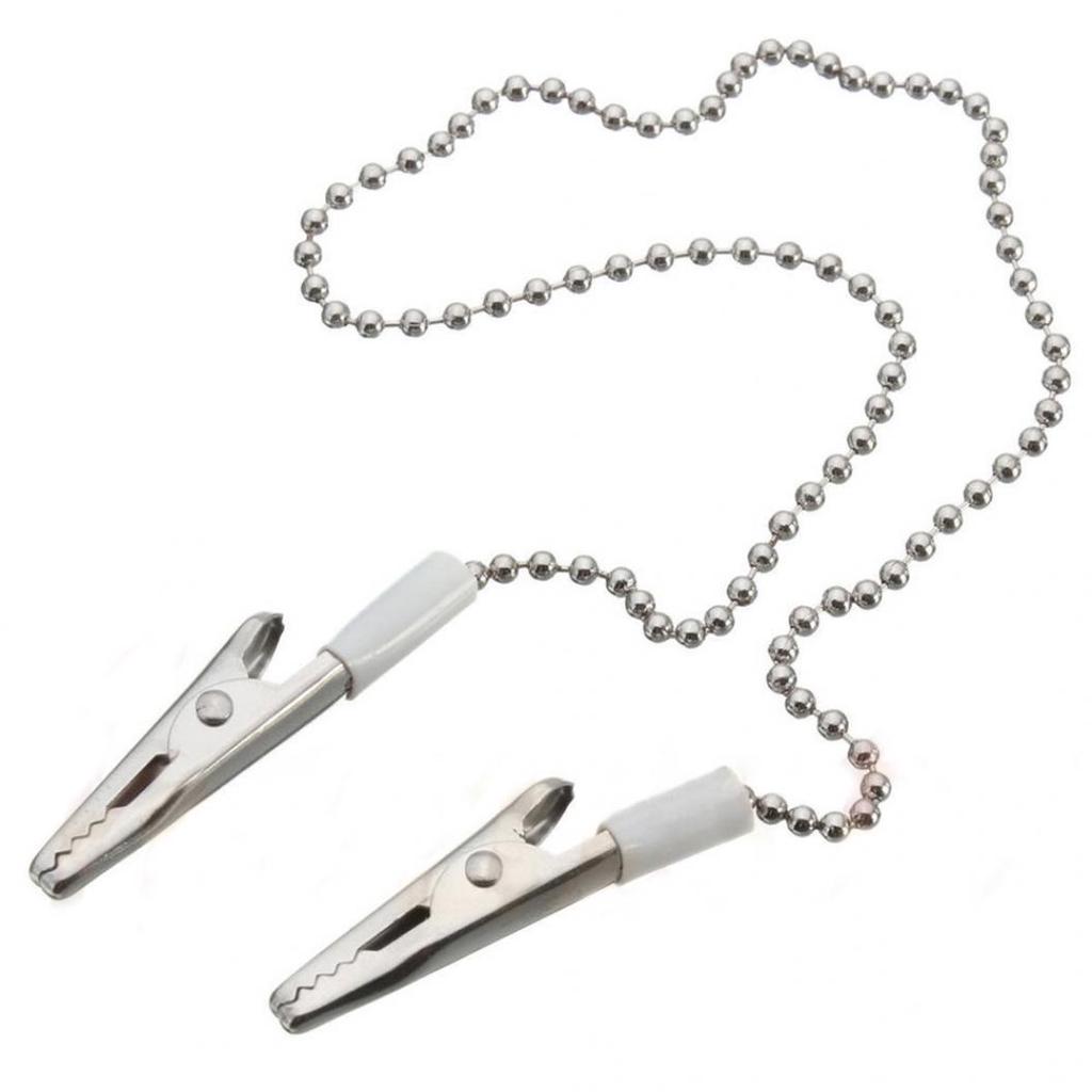 Dental Lab Bib Crocodile Clip Flexible Metal Ball Chain Reusable Napkin Holder