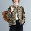 Retro Literary Cotton and Linen Shirt Large Size Loose Printed Blouse Women