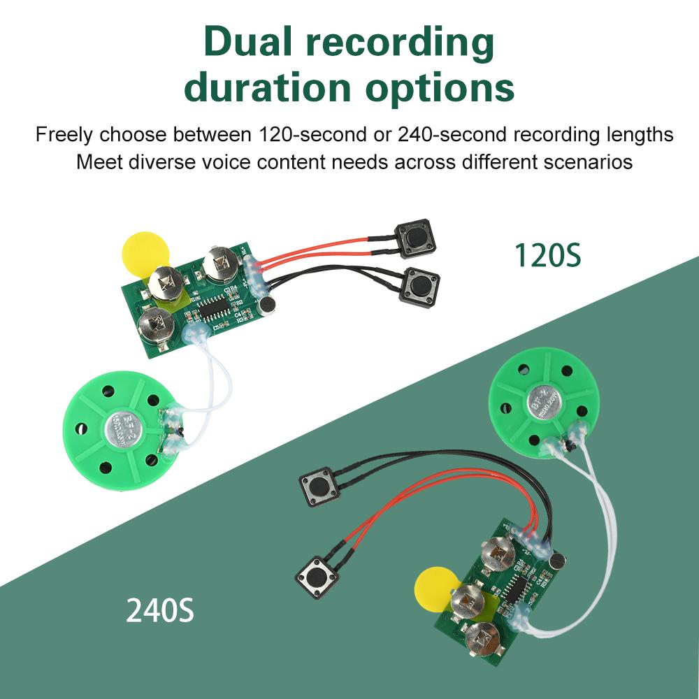 DIY Greeting Card Chip 120-Second/240-Second Voice Recording Module Toy Recorder Mechanism Button Playback