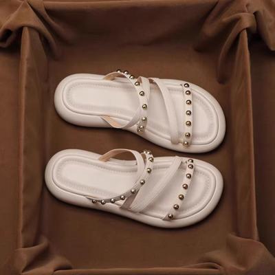 Модные новые супер мягкие и удобные шлепанцы на тонком ремешке во французском стиле, женские повседневные тапочки на платформе