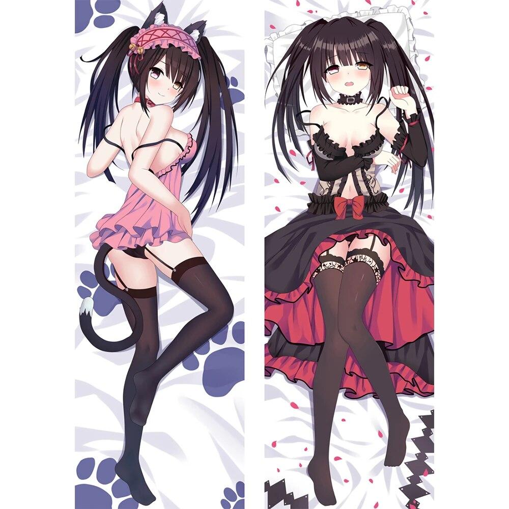 Anime DATE A LIVE Series Tokisaki Kurumi Dakimakura Cartoon Peach Skin Pillowcase Hugging Body Cushion Cover Otaku Bedding Gift