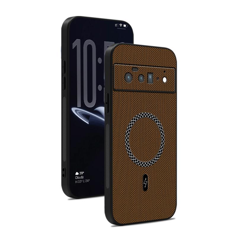 Чехол для телефона Google Pixel 6 Pro Pixel6Pro 5G с 3D-текстурой кожи, беспроводной зарядкой, противоударный, магнитный