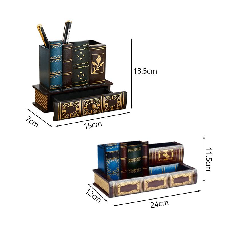 Винтажная европейская деревянная подставка для ручек - Креативный органайзер для стола и декоративная коробка для хранения Организация и хранение для дома и офиса