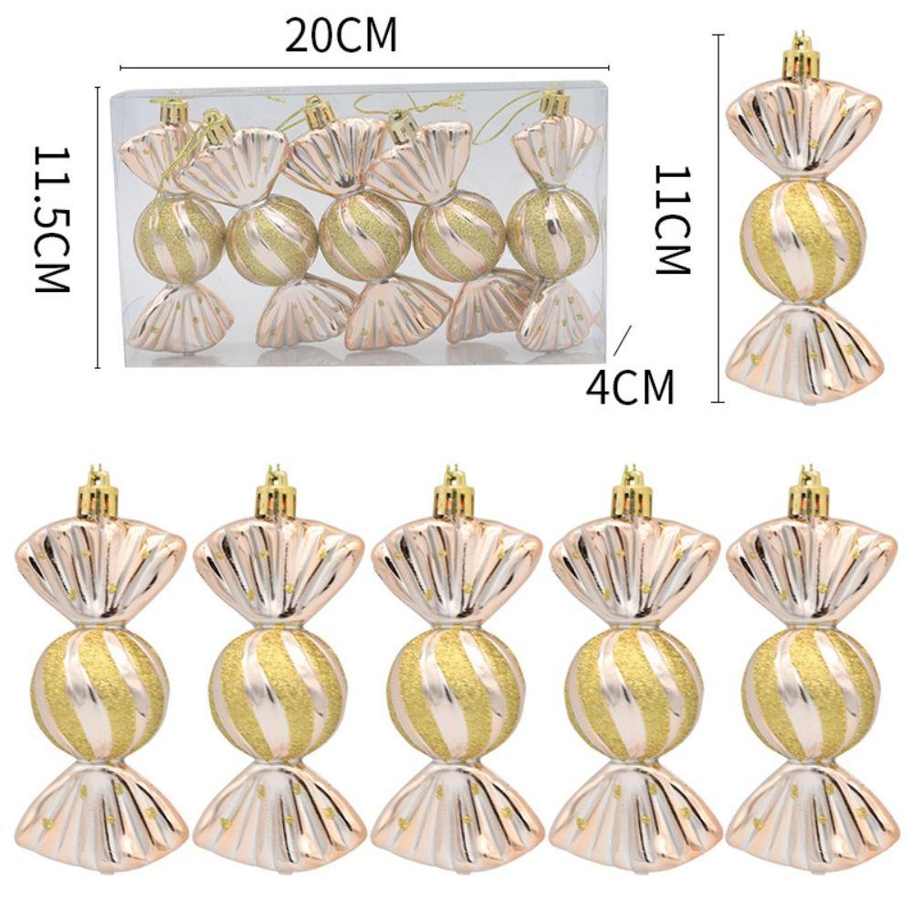 5 шт. Пластиковые рождественские конфеты, украшения, небьющиеся, елочные шары, подвески, сувениры для вечеринок