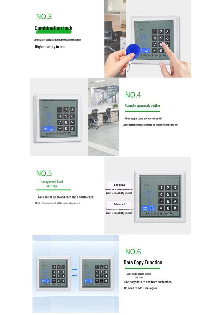 Password-Activated Access Control System with Card Reader & Electromagnetic Glass Door Lock