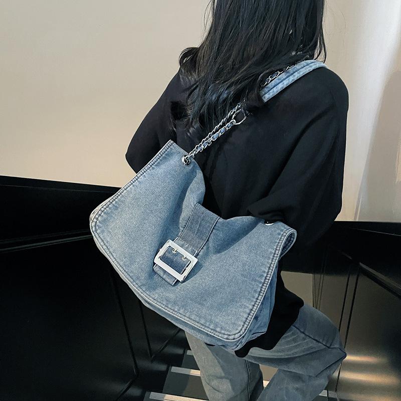 Сумка-мессенджер из денима, женская сумка через плечо, сумка через плечо с цепочкой
