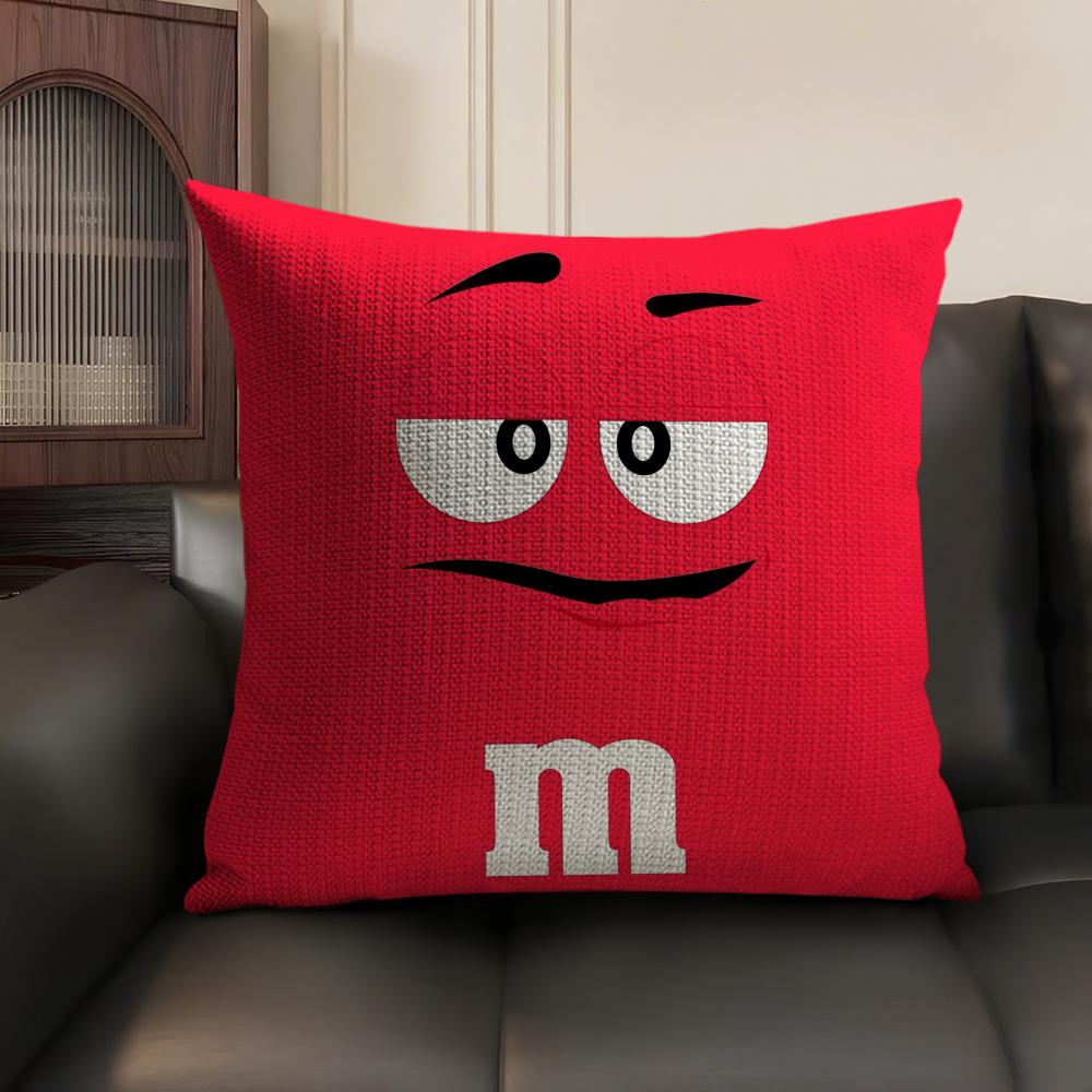 Милая забавная арт M-M&M'S Наволочка Летняя Дышащая Лен Органическая ткань Двусторонняя печать Чехол для подушки на диван Домашний декор