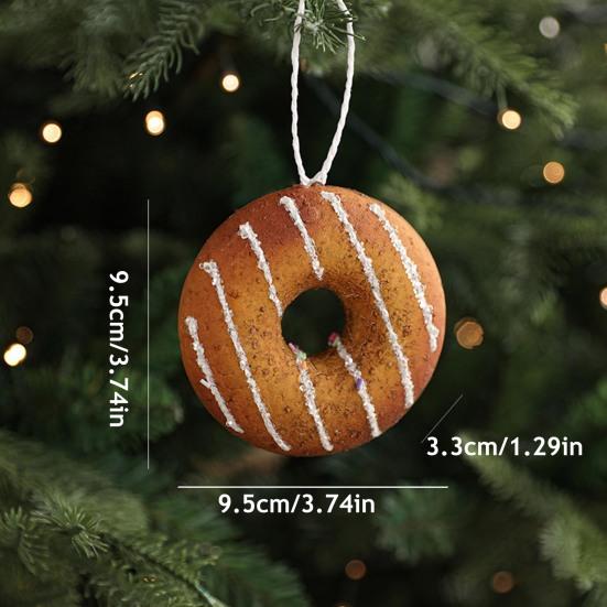 Christmas Ornaments 3D Foam Gingerbread/Star/Candy Cane Christmas Decoration Sticky Powder Hanging Decor for Xmas Tree