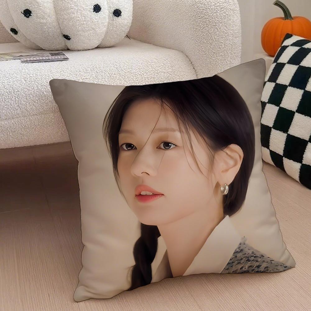 actor cute JJung So Min Cushion Cover Throw Pillow Cover Hidden Button Durable Polyester Chair Cushion