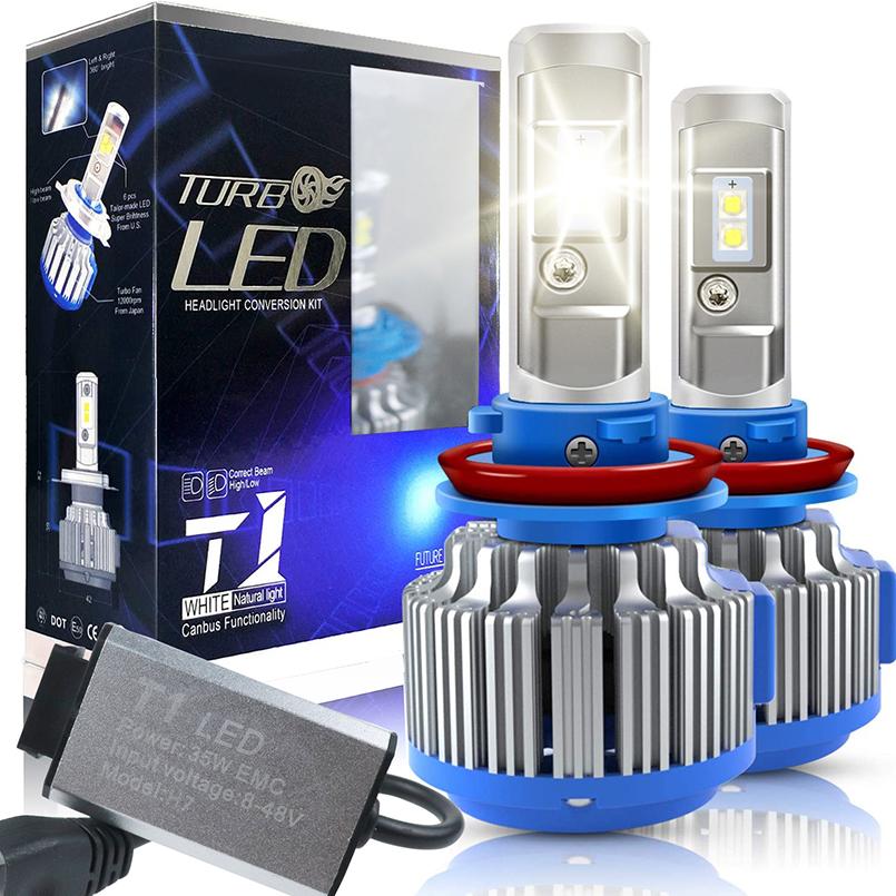 2 шт. T1 Led H1 H3 H4 H7 H11 H13 9004 9005 9006 9007 881 автомобильные фары противотуманные фары 70 Вт 14000LM автомобильные лампы белые 6000K