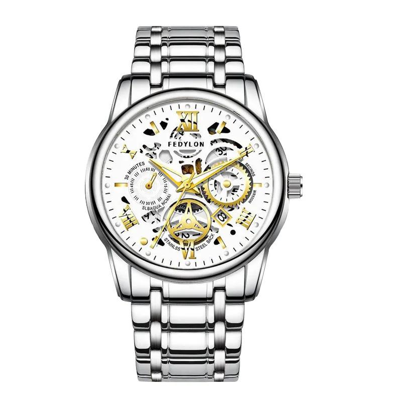 Модернизированный механизм полностью автоматический механизм мужские часы красивые черные технологии тренд корейская версия водонепроницаемые светящиеся мужские