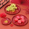 Red Large Capacity New Year Fruit Tray Plastic Exquisite Candy Storage Box Dessert Nuts Tea Table Snacks Tray