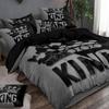 Серый и Черный Комплект Пододеяльника King Size с Узором из Пуха, Мягкий и Удобный Декор для Спальни и Общежития, Постельное Белье