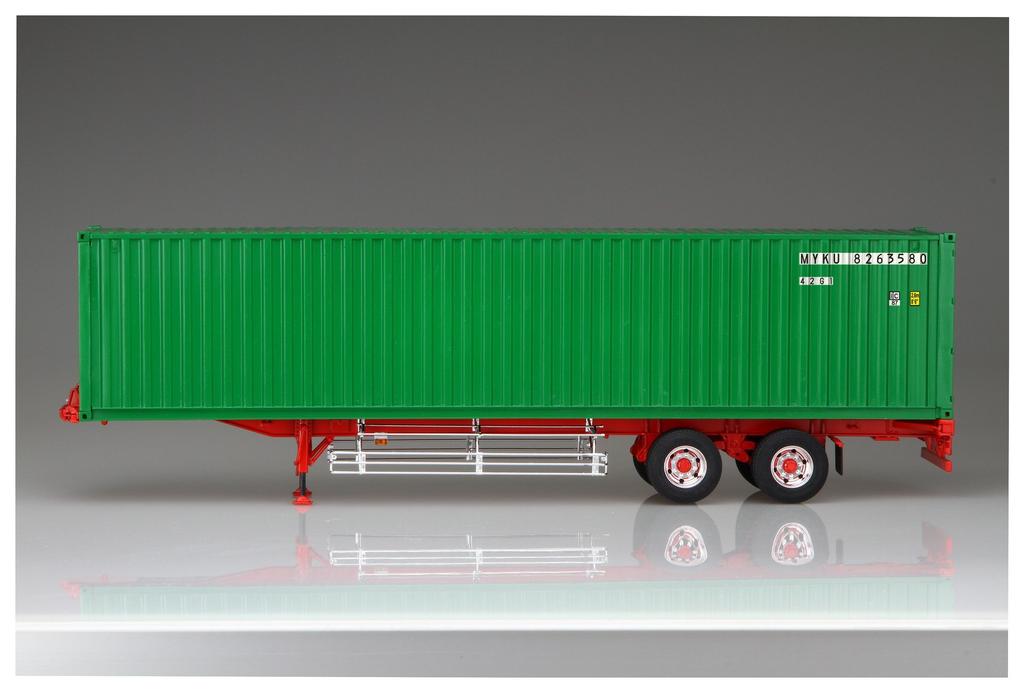 Aoshima Bunka Kyozaisha Heavy Freight Series 40-футовый морской контейнерный прицеп двухосного типа, пластиковая модель 1/32 № 6