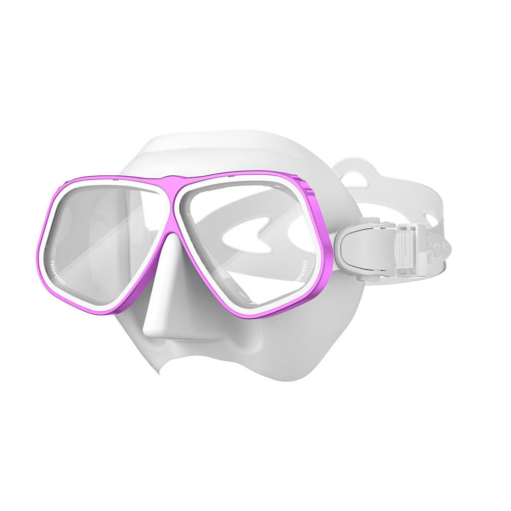 Hot Selling Double Lens Anti-Fog Free Diving Mask Tempered Glass Myopia Lenses Aluminum Alloy Frame Liquid Silicone Spearfishing