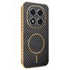 For Xiaomi Redmi Note 14 Pro 5G/Poco X7 5G Phone Case Carbon Fiber Textured Electroplated TPU Back Cover