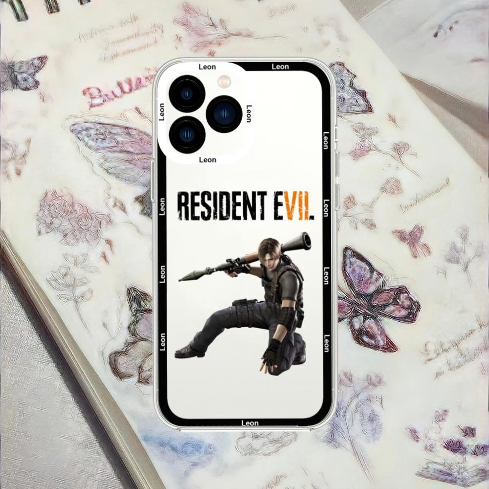 Чехол для телефона R-Resident Leon Kennedy Evil Game для iPhone 13 14 Mini 11 12 Pro Max Прозрачный корпус