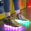 Boys Mesh Luminous Shoes Usb Rechargeable Waterproof Luminous Children's Shoes Fluorescent Shoes Baby Sports Lights Shoes for Girls and Boys