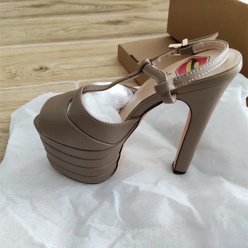 Модный бренд Сексуальные сандалии на высоком каблуке 16 см Платформа Вечеринка Свадьба Бал Подиум Женская обувь Высокое качество Большой 43лето Женская обувь