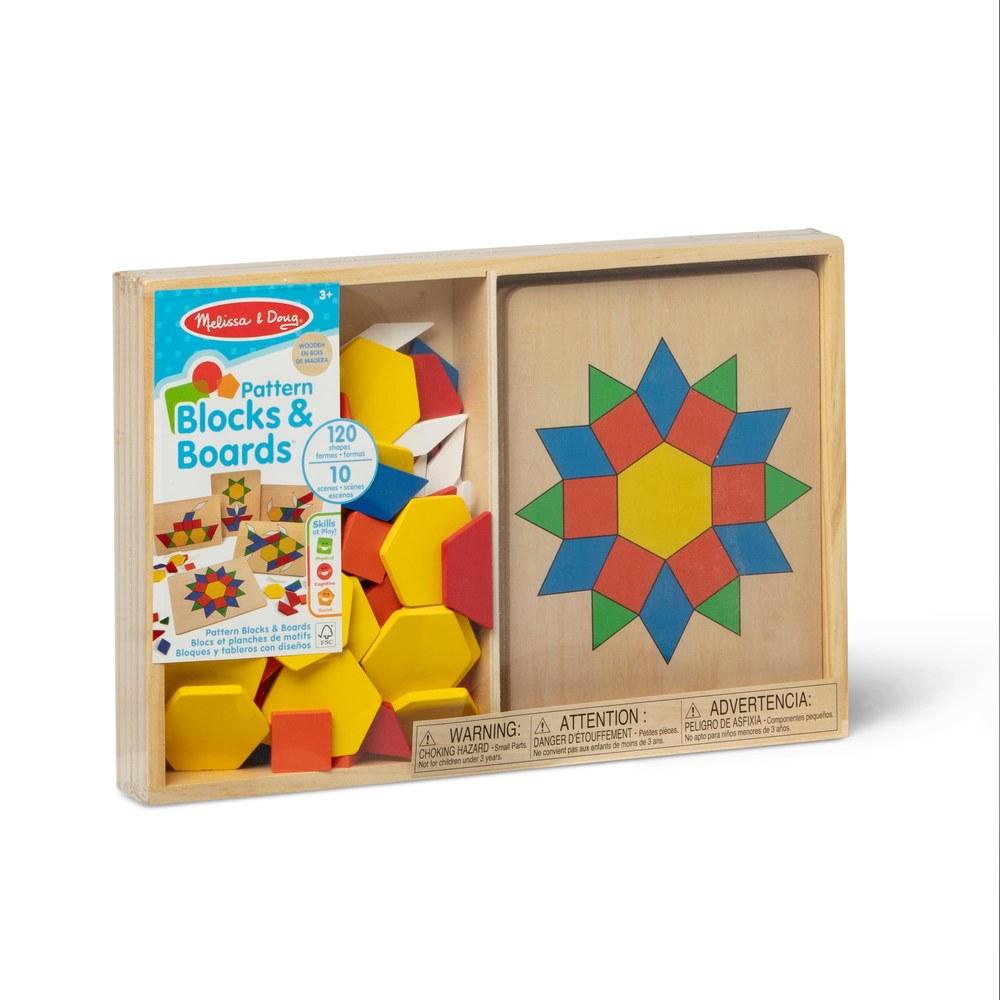Набор «Блоки и доски для составления узоров» Melissa & Doug Деревянная игрушка Развивающая игрушка 3+ Подарок для мальчика или девочки