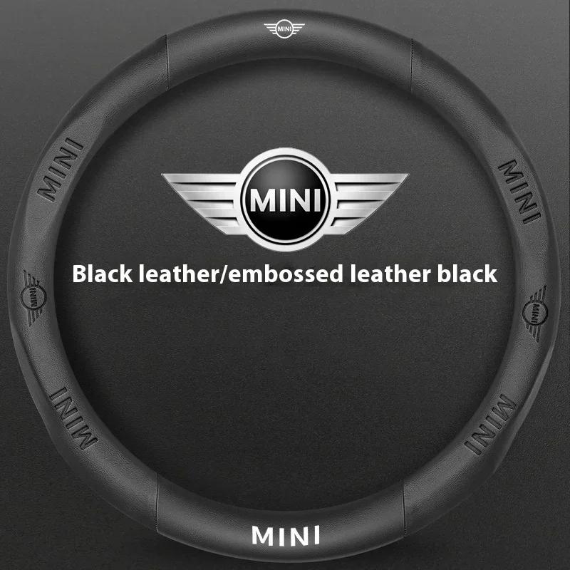 For BMW MINI JWC R54 R55 R56 R60 F54 F55 F56 F57 John Cooper S Clubman Countryman Car Carbon Fiber Leather Steering Wheel Cover mjewr55