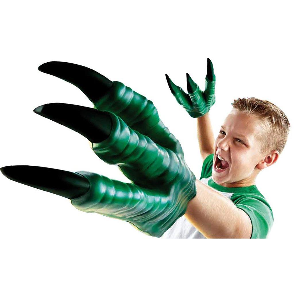Dinosaur Glove Toy Brown Puppet Gloves Realistic Dragon Claws Monster Cosplay for Halloween Party