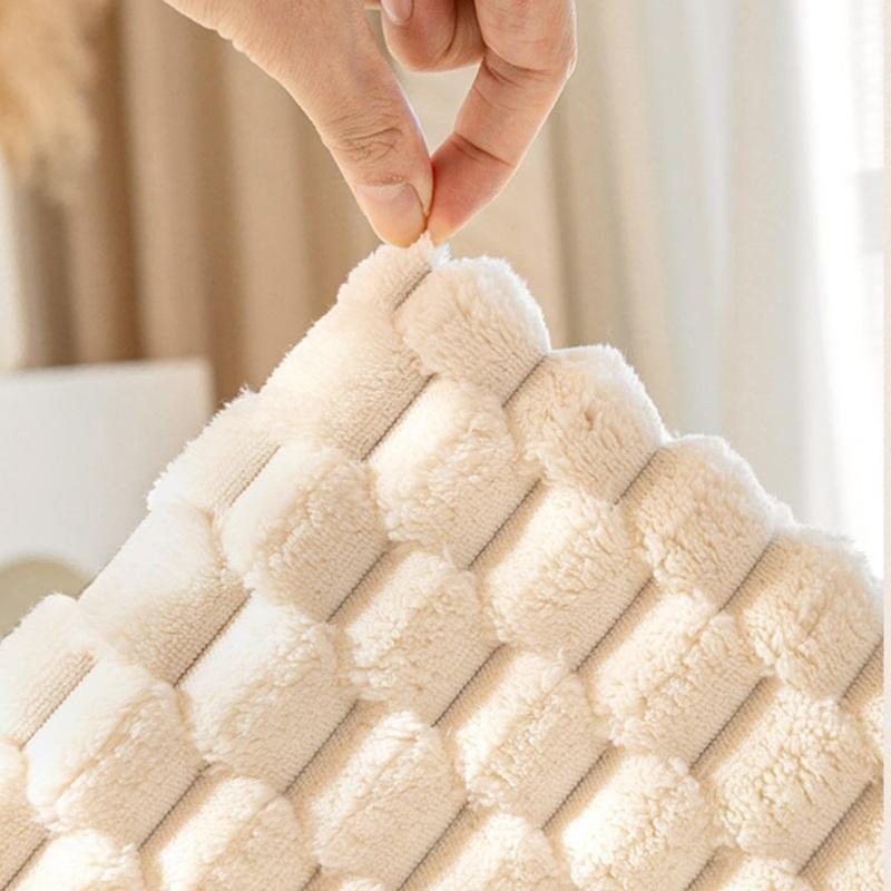 Клетчатое пушистое полотенце для дивана, мягкий плюшевый чехол для дивана в форме буквы L, нескользящий пылезащитный чехол для дивана, полотенце для гостиной