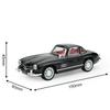 1/32 Scale Benz 300SL Classic Car Alloy Car Diecast Model Sound & Light Toy Car Central Control Ornaments Children Toy Gift