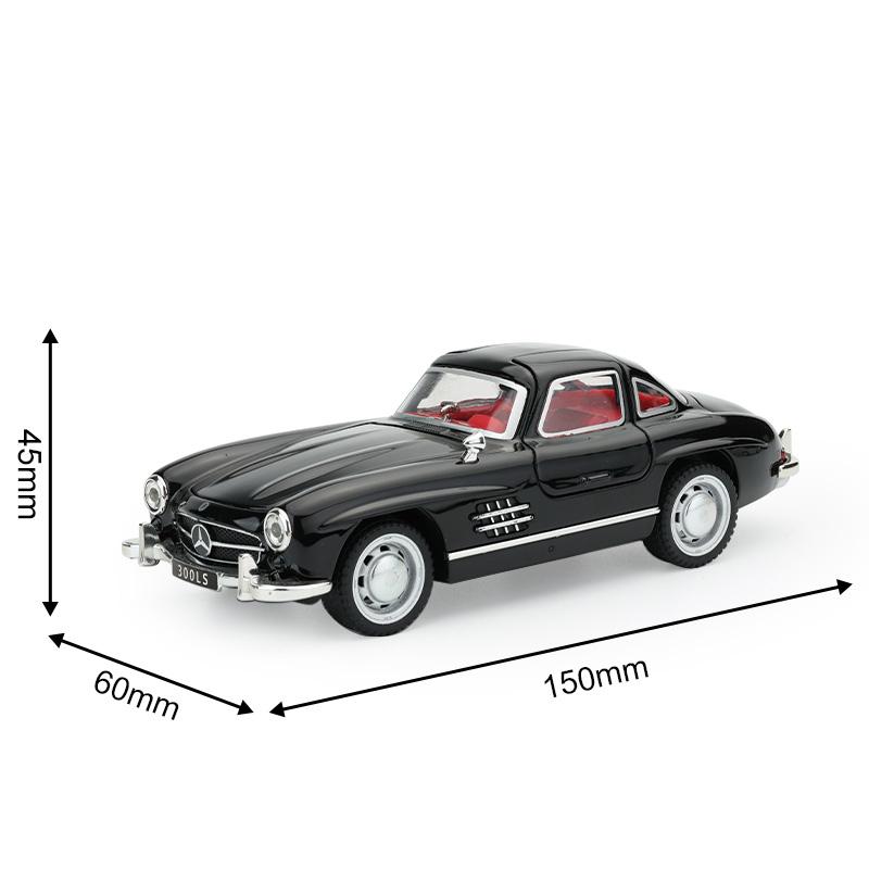 1/32 Scale Benz 300SL Classic Car Alloy Car Diecast Model Sound & Light Toy Car Central Control Ornaments Children Toy Gift