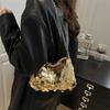 Fashion Small Bag Women's 2025 Autumn New Niche Texture Sequined Chain Small Square Bag Foreign Style Shoulder Messenger Bag