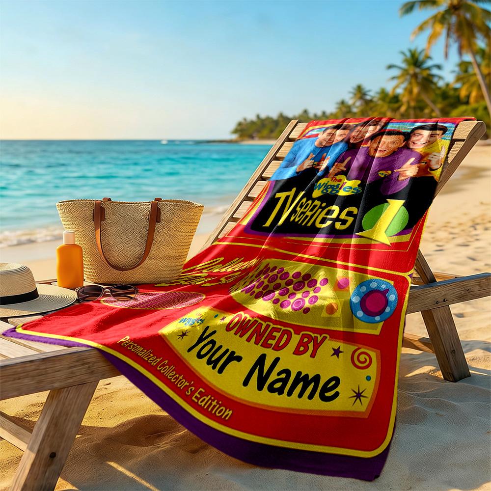 Wiggles Personalized Name Beach Towel Super Soft Microfiber Quickdry Fabric Suitable for Sports Travel Swimming Yoga Bathroom Beach And Pool